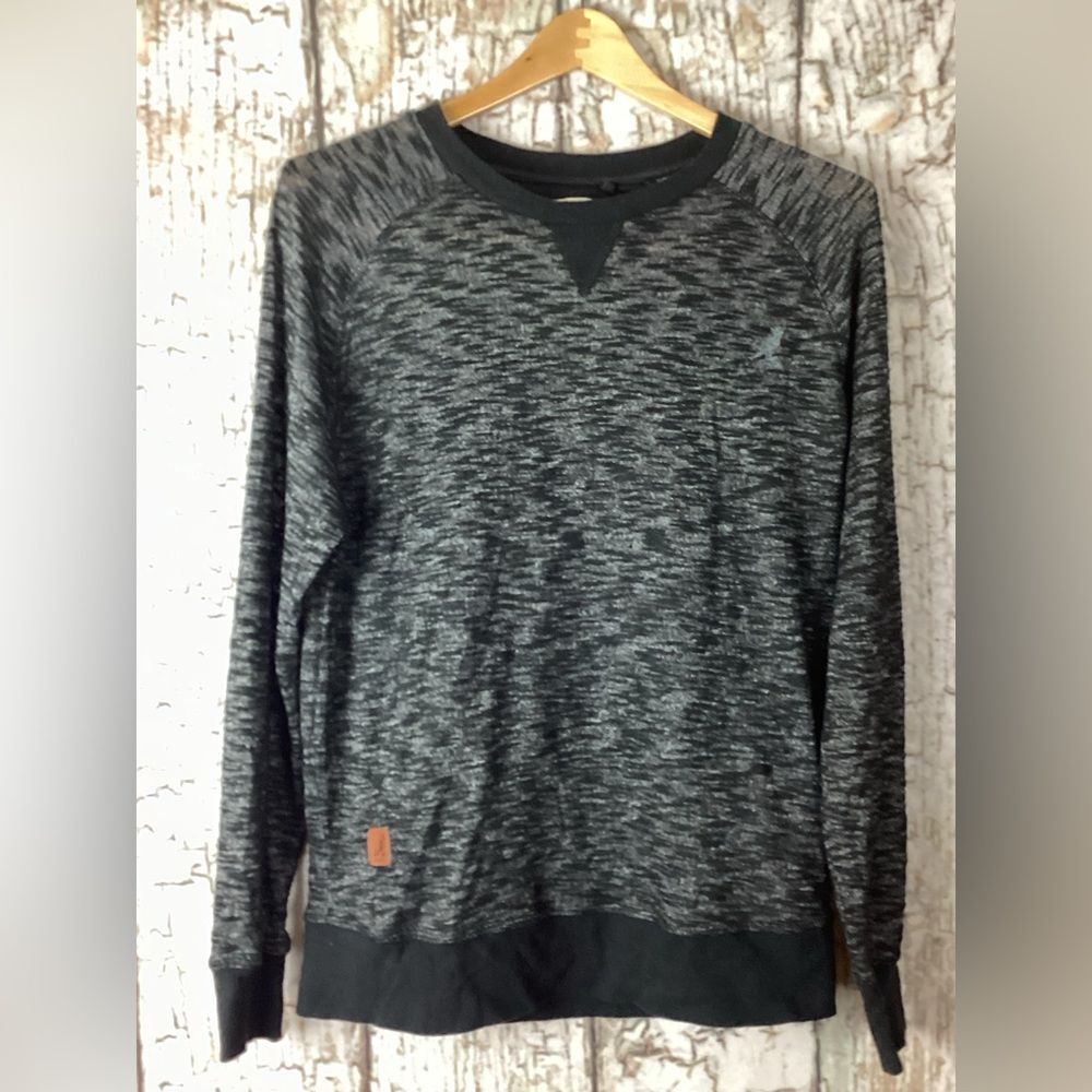 Kangol Charcoal and Black Knit Men’s Burnout Sweater M - Picture 2 of 5